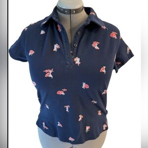 Women's Columbia Navy Blue South Sand Point Polo Shirt Size M PTP19” MSRP $50